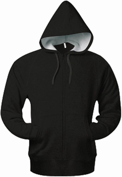 SWEATSHIRT HOODED ZIP KARIBAN KA444 - BLACK