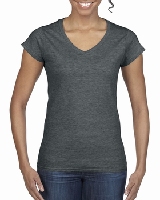 V-NECK WOMEN  GILDAN GIL64V00  - DARK HEATHER - M 