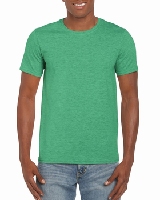 T-SHIRT MEN GILDAN GI64000 - HEATHER IRISH GREEN - S 