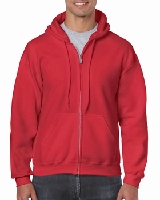 SWEATSHIRT HOODED FULL ZIP GILDAN GI18600 - RED - 2XL 