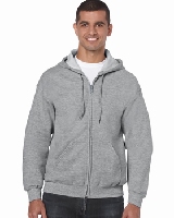 SWEATSHIRT HOODED FULL ZIP GILDAN GI18600 - SPORT GREY - 2XL 